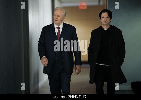 RELEASE DATE: February 17, 2023. TITLE: Sharper. STUDIO: Picturestart. DIRECTOR: Benjamin Caron. PLOT: Motivations are suspect, and expectations are turned chaos, as a con artist takes on Manhattan billionaires. STARRING: JOHN LITHGOW as Richard Hobbes, SEBASTIAN STAN as Max. (Credit Image: © Picturestart/Entertainment Pictures/ZUMAPRESS.com) EDITORIAL USAGE ONLY! Not for Commercial USAGE! Stock Photo