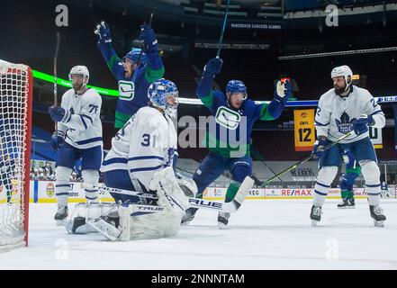 Vancouver Canucks Bo Horvat second from right and Tanner