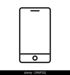 smartphone line icon black, mobile phone icon outline vector, touch screen phone line, Trendy Smartphone Icon vector eps 10 Stock Vector