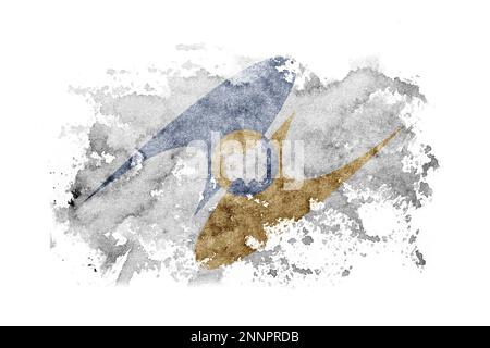 Organizations, Eurasian Economic Union flag background painted on white paper with watercolor Stock Photo