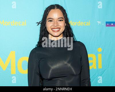 New York, United States. 22nd Feb, 2023. Azia Dinea Hale attends the 'iMordecai' New York Screening at JCC Manhattan (Photo by Lev Radin/Pacific Press) Credit: Pacific Press Media Production Corp./Alamy Live News Stock Photo