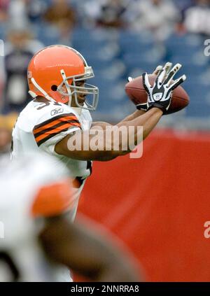 Cleveland Browns running back Jason Wright charges upfield for a gain in  the first quarter against the New England Patriots at Gillette Stadium in  Foxboro, Massachusetts on October 7, 2007. The Patriots