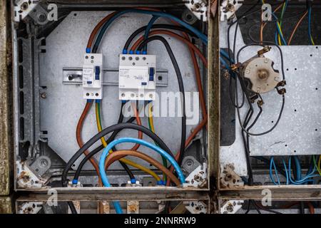 Old electrical system GDR SNV distribution Stock Photo