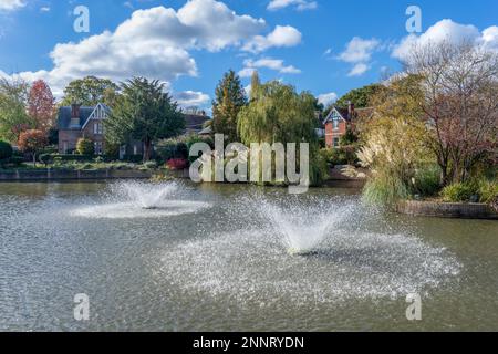 LINDFIELD, WEST SUSSEX/UK -OCTOBER 29 : View of the pond in Lindfield West Sussex on October 29, 2018 Stock Photo