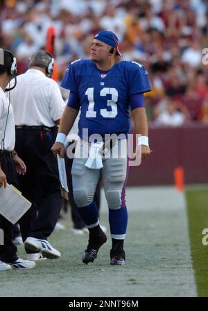 23 September 2007: Giants QB Eli Manning (10) throws down field. The New  York Giants defeated the Washington Redskins 24-17 at FedEx Field in  Landover, MD. (Icon Sportswire via AP Images Stock Photo - Alamy