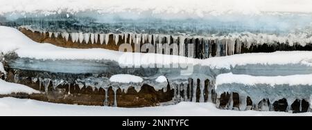 Photograph of icicles, Banff, Alberta, Canada Stock Photo