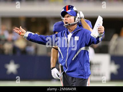 New York Giants head coach Tom Coughlin on the sidelines in an NFL football  game between the New York Giants and Dallas Cowboys on Sunday, October  19th, 2014, at AT&T Stadium in