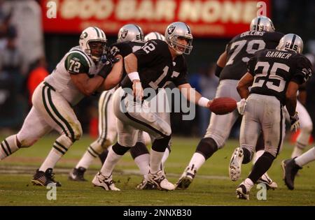 RAIDERS38-C-12JAN03-SP-PC Raiders #40 Jon Ritchie celebrates with #84 Jerry  Porter after Porter's third quarter touchdown. The Oakland Raiders play the  New York Jets in an AFC playoff game at the Oakland Coliseum