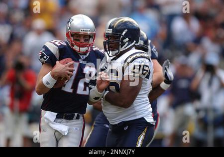 29 SEP 2002: New England Patriots Tom Brady during a game against the San  Diego Chargers