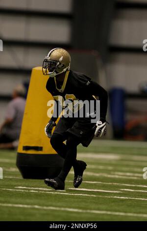 21 May 2009: Saints defensive back Tracy Porter (22) participates in drills  during the New Orleans Saints Organized Team Activities (OTA's) held at the  team's indoor practice facility in Metairie, Louisiana. (Icon Sportswire  via AP Images Stock Photo -