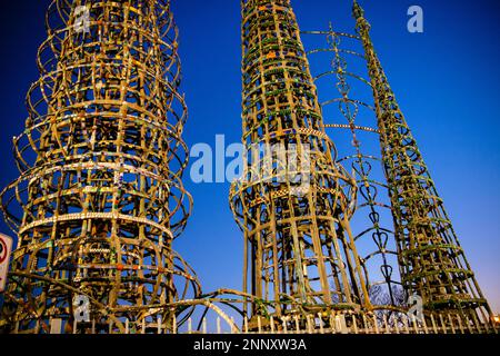 Watts Towers, Nuestro Pueblo, Simon Rodia State Historic Park, Los Angeles, California, USA Stock Photo