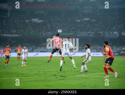 Kolkata, West Bengal, India. 26th Feb, 2023. Slavko Damjanovic and Dimitri Petratos score one goal each in 2nd half of the ISL match between ATKMB and EBFC at VYBK stadium, Salt Lake, and wins the 2nd leg of the ISL Kolkata derby in style by a 2-0 margin. (Credit Image: © Amlan Biswas/Pacific Press via ZUMA Press Wire) EDITORIAL USAGE ONLY! Not for Commercial USAGE! Stock Photo