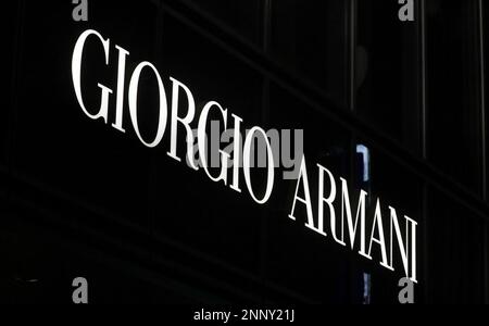 Giorgio Armani on a big advertising billboard on a building in Milano Italy  Stock Photo - Alamy