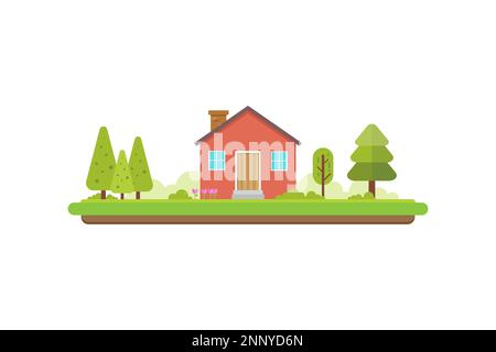 simple home illustration style concept flat design Stock Vector