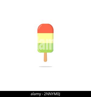 ice cream sticks three fresh fruit flavors vector design isolated white background Stock Vector