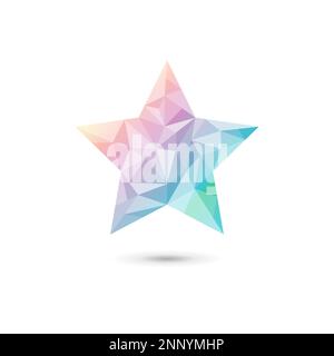 Low poly star abstract gradient isolated white background Stock Vector