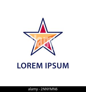 Simple flat style star logo design Stock Vector