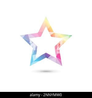 Low poly star abstract gradient isolated white background Stock Vector