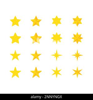 collection of yellow star icons Stock Vector