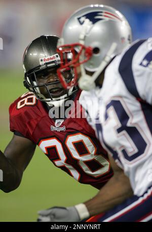 17 Aug 2008: Dre Moore of the Buccaneers during the pre-season game between  the New England Patriots and the Tampa Bay Buccaneers at Raymond James  Stadium in Tampa, Florida. (Icon Sportswire via