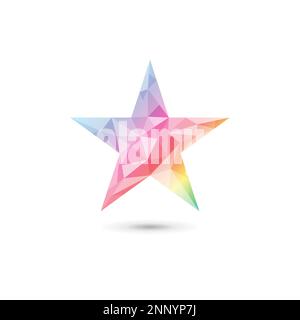 Low poly star abstract gradient isolated white background Stock Vector