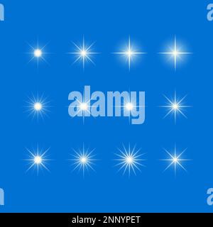 vector design a collection of stars shining brightly glowing isolated Stock Vector