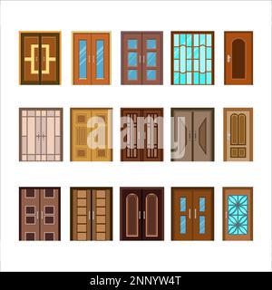 vector design collection of house and apartment doors Stock Vector