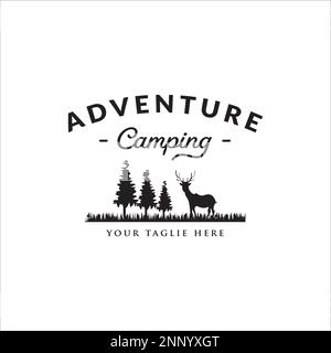 Vintage Wilderness Adventure Camping Logo Stock Vector