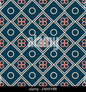 seamless geometric pattern of squares and circles Stock Vector