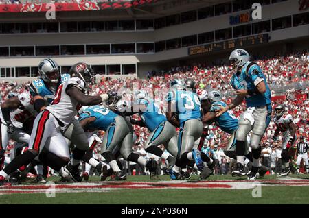 12 OCT 2008: Gaines Adams of the Buccaneers is all smiles after