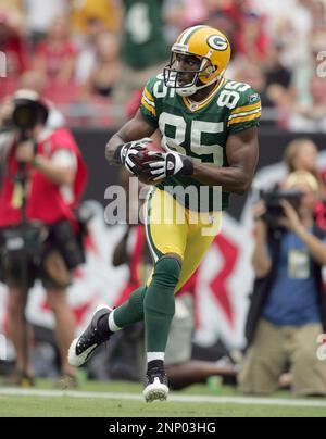 Green Bay Packers receiver Greg Jennings (85) breaks away for an 89-yard  reception during the first quarter of an NFL exhibition football game  against the Tennessee Titans on Friday, Sept. 1, 2006