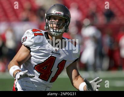 October 18, 2009: Buccaneer safety Corey Lynch warms up prior to the game  against Carolina. The Carolina Panthers defeated the Tampa Bay Buccaneers  28-21 at Raymond James Stadium in Tampa, Florida. (Credit