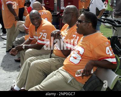 08 NOV 2009: 1979 Tampa Bay Buccaneer David Lewis wearing the old jersey  during the game between the Green Bay Packers and the Tampa Bay Buccaneers  at Raymond James Stadium in Tampa