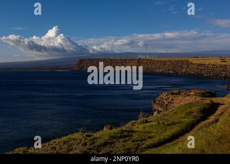 Ka Lae’s claim to fame is that it is the southernmost point of land in the United States. Also known as “South Point,” it’s believed that Ka Lae is th Stock Photo