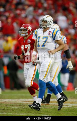 San Diego Chargers quarterback Philip Rivers (17) before the start of an  NFL football game between the Kansas City Chiefs and the San Diego Chargers  Sunday, Oct. 25, 2009, in Kansas City