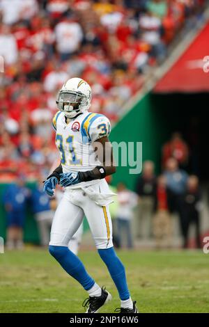 San Diego Chargers defensive end Larry English (52) during pre-game warmups  before the Chargers 37-7 victory over the Chiefs at Arrowhead Stadium in  Kansas CIty, Missouri. (Credit Image: © Jacob Paulsen/Southcreek  Global/ZUMApress.com