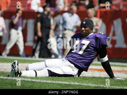 12 SEP 2004: Deion Sanders of the Baltimore Ravens during the Ravens 20-3  loss to the Browns at Cleveland Browns Stadium in Cleveland Ohio September  12, 2004. (Icon Sportswire via AP Images Stock Photo - Alamy