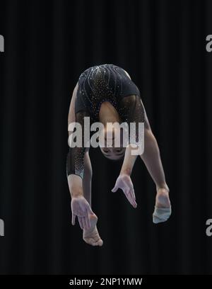 Louisville, KY, USA. 25th Feb, 2023. USA Gymnastics 2023 Winter Cup, Louisville, KY - February 25, 2023 - Michelle Pineda (Metroplex) competes in the 2023 USAG Winter Cup held in Louisville, KY. Photo by Wally Nell/ZumaPress (Credit Image: © Wally Nell/ZUMA Press Wire) EDITORIAL USAGE ONLY! Not for Commercial USAGE! Credit: ZUMA Press, Inc./Alamy Live News Stock Photo