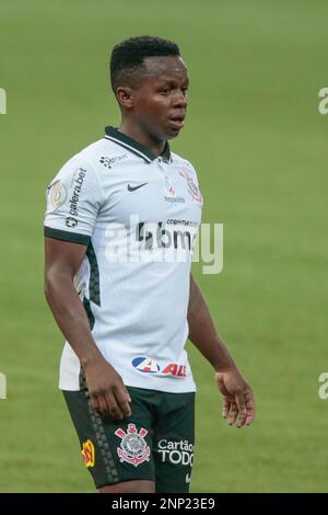 SÃO PAULO, SP - 10.03.2020: PALMEIRAS X GUARANÍ - The player Matías Viña,  from SE Palmeiras, in a game against the team of C Guaraní, during a match  valid for the second