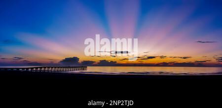 Sunrise over the Atlantic Ocean, Jacksonville Beach, Florida Stock Photo