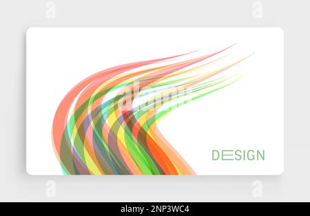 Ñover design template. Curved lines with perspective effect. Optical fiber. 3d abstract background. Vector illustration. Stock Vector