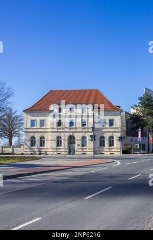 Historic white house in the center of Bremerhaven, Germany Stock Photo