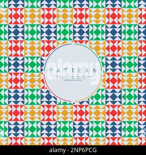 Colorful square diamond triangle seamless pattern. Fun geometric box pattern. Stock Vector