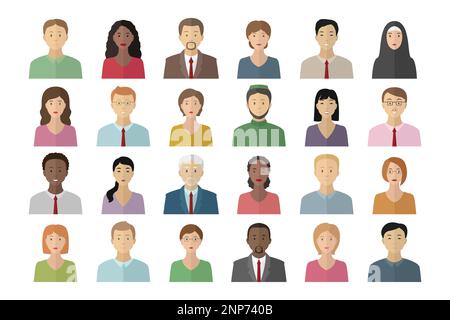 Man and woman avatar pictures. Vector. Stock Vector