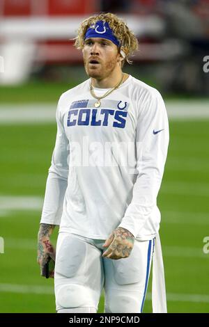 August 25, 2018: San Francisco 49ers defensive lineman Cassius Marsh (54)  during NFL football preseason game action between the San Francisco 49ers  and the Indianapolis Colts at Lucas Oil Stadium in Indianapolis