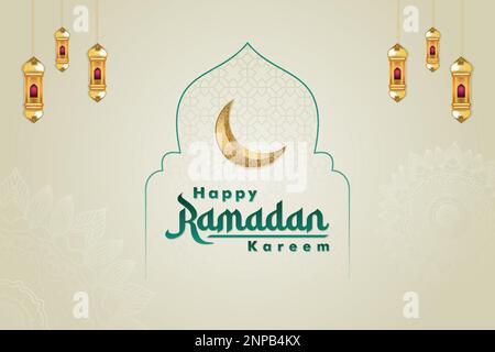 islamic greetings ramadan kareem card design, ramadan style, ramadan kareem. background vector illustration. Stock Vector