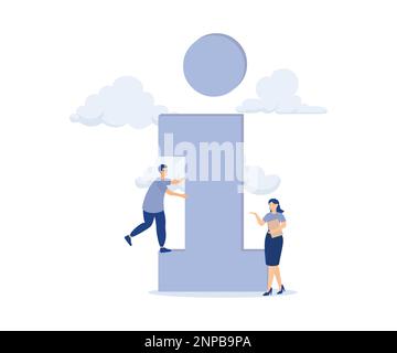 Information center or communication service, providing info,message or business solution concept,modern flat vector illustration Stock Vector