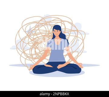 Stress management, problem solving or frustration work concept,modern flat vector illustration Stock Vector