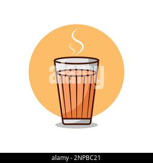 Indian hot drink chai vector illustration . Stock Vector
