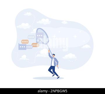 Requirement gathering,effective communication or message and conversation concept,modern flat vector illustration Stock Vector